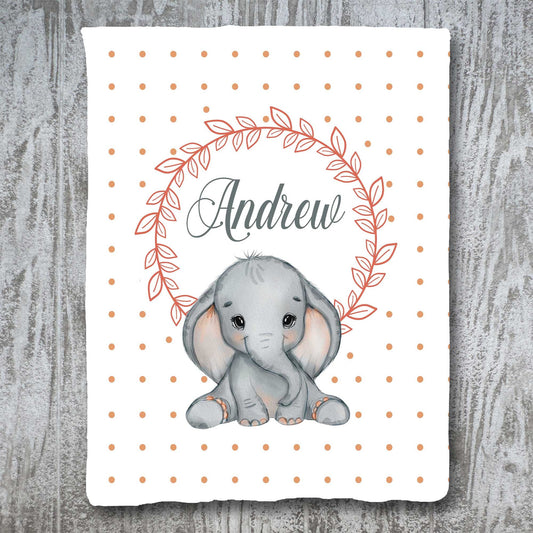 Customized Cute Elephant Blanket For Kids