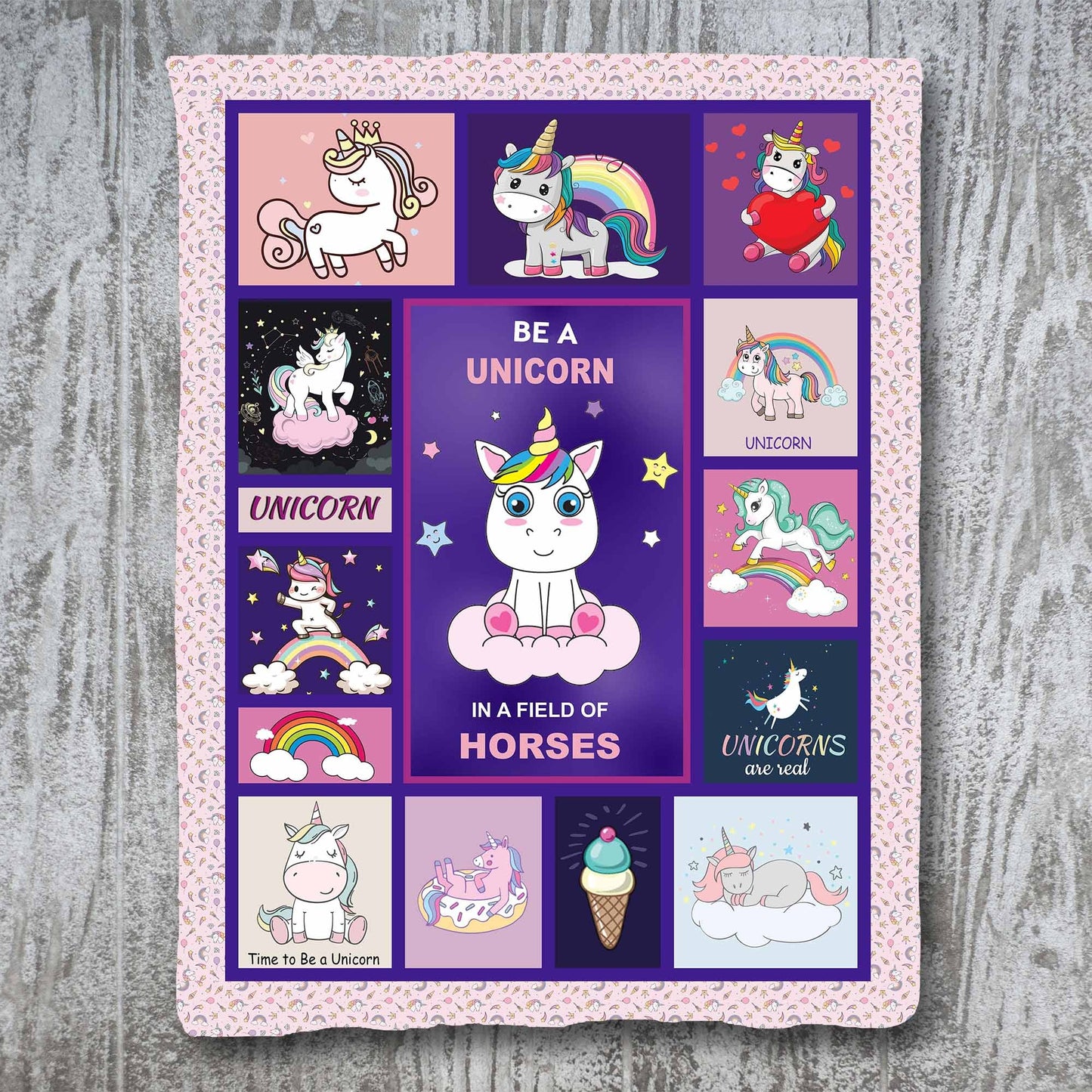 Customized Unicorn Toddler Blanket