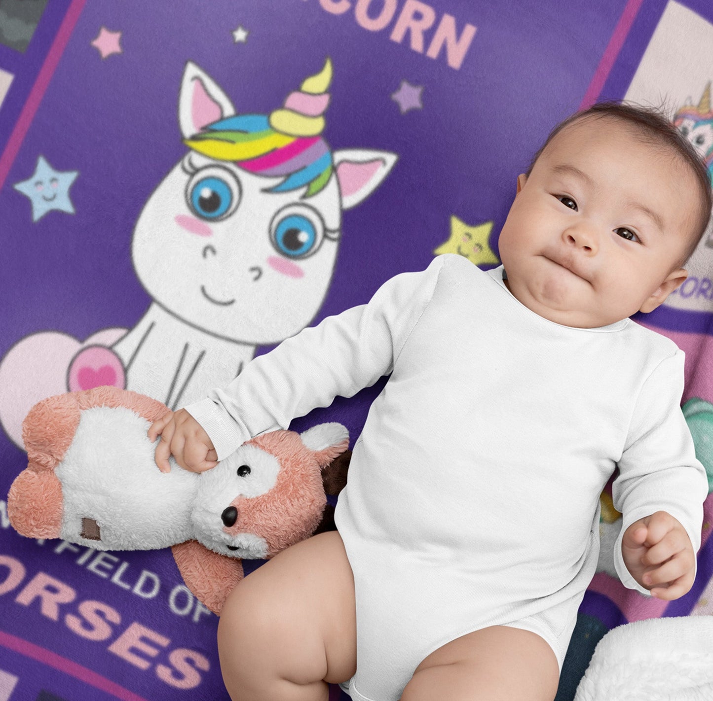 Customized Unicorn Toddler Blanket
