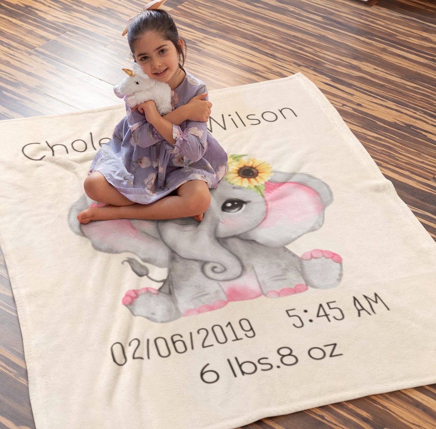 Customized Name Blanket For Kids With Their Birth Info