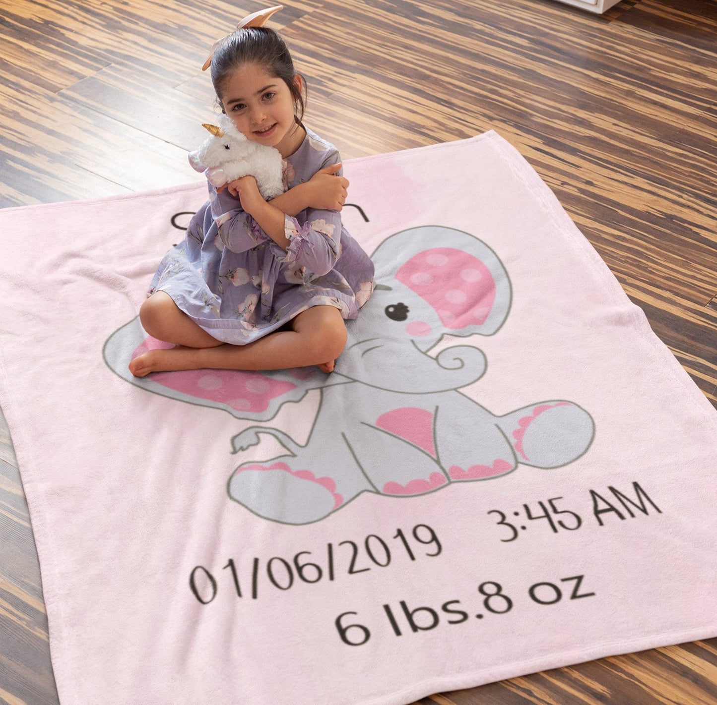 Customized Birth Info Blanket For Kids