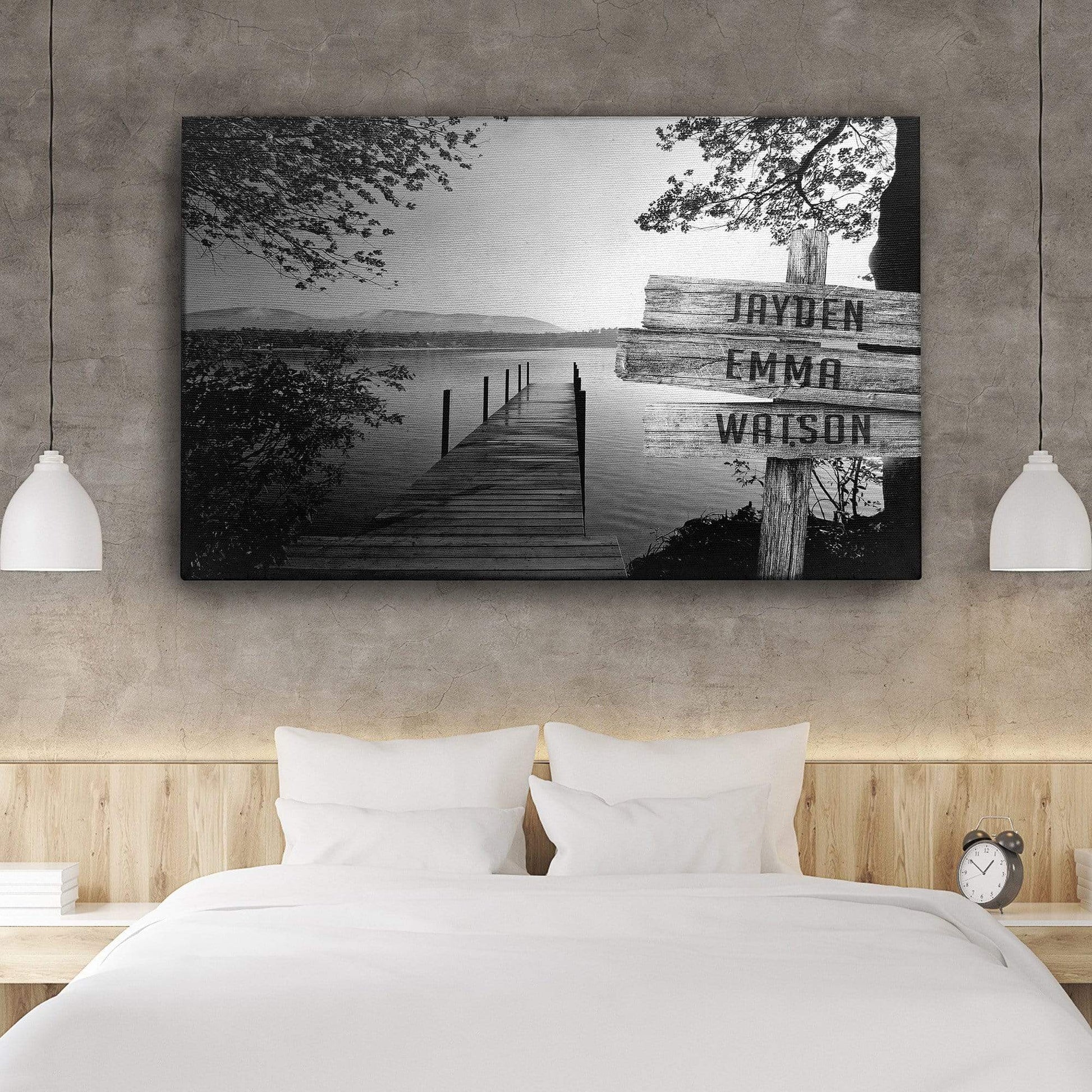 Customized Canvas Lake Dock Personalized Canvas With Multi Names