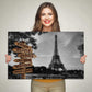 Eiffel Tower Black And White Customized Canvas With Multi Names