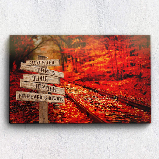 Maple Forest Color Customized Canvas With Multi Names