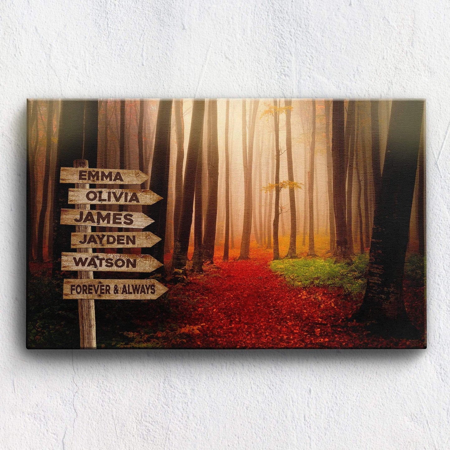 Mystery Forest Color Customized Canvas With Multi Names N