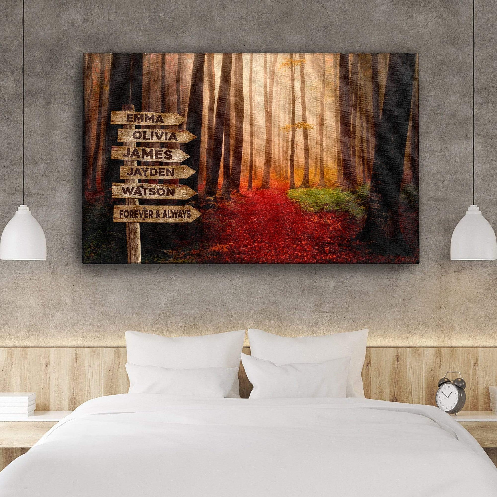 Mystery Forest Color Customized Canvas With Multi Names N